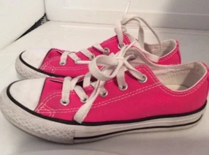 Converse Girls Tennis Shoes Hot Pink Size 1 - Picture 1 of 3
