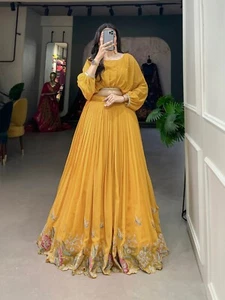 Sposa indiana Lehenga wedding designer festa Bollywood pakistano Lengha Choli - Foto 1 di 9