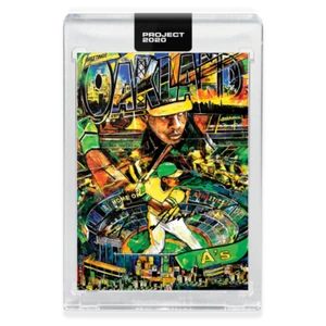 2020 TOPPS PROJECT 2020 #185 RICKEY HENDERSON - BY ANDREW THIELE - Picture 1 of 2