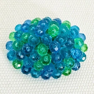 Precioso Broche/Pin Vintage ALEMANIA OCCIDENTAL Azul-Verde Cristal Lucita Cúpula R200 - Imagen 1 de 3