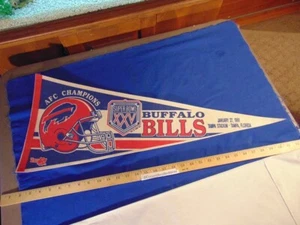 Vintage 1991 Felt Pennant Buffalo Bills AFC Champions Super Bowl XXV Football 25 - Picture 1 of 4