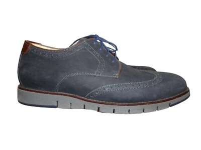 Zapatos Johnston & Murphy con cordones de piel de oveja nobuck para hombre 11,5 M punta de ala azul Foto 1 de 4