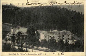 Aue Sachsen 1908 Erzgebirge Sanatorium Dr. Pilling Klinik Fachwerk Häuser Wald - Bild 1 von 1