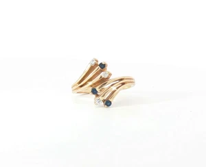 14K Gold Diamond & Sapphire Ring - Picture 1 of 6