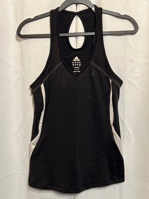 Adidas Black & White Racerback Tank Top Athletic Sportswear Size M - Image 1 of 4