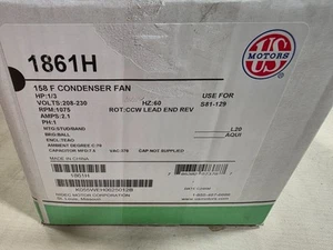 NEW NIDEC US MOTORS 1861 CONDENSER FAN MOTOR S4 - Picture 1 of 5