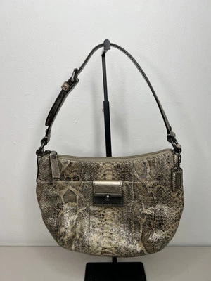 Coach Hobo Kristin Shoulder Bag Python Snake Print Leather Purse - Image 1 of 4
