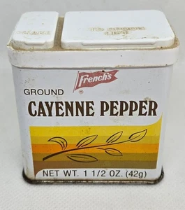 Vintage French's Cayenne Pepper Spice Tin 1.5 oz Empty - Picture 1 of 3