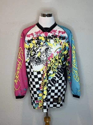 Camiseta deportiva de carreras Ed Hardy Motorsports vintage Y2k rara bombo L Foto 1 de 4