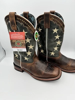 Botas Laredo 5897 Damas 9.5M Tostadas/Denim con Studs Early Star Marrón Puntera Cuadrada Foto 1 de 4