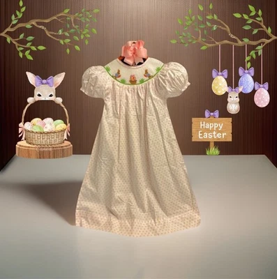 Niñas Nuevo con Etiquetas Botas y Lazos Vestido Largo Conejito de Pascua Lunares Lazo Libre 7 Foto 1 de 4