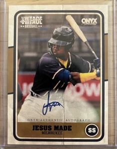 2025 Onyx Vintage Baseball JESUS MADE RC AUTO BLUE INK Brewers - Picture 1 of 2