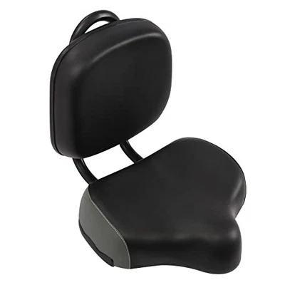 Asiento de bicicleta extra ancho con respaldo y cómodo diseño ergonómico para hombre  Foto 1 de 4