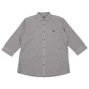 BURBERRY BLACK LABEL Gingham Check 3/4 Sleeve Button-down Shirt Size 3(K-156960) - Picture 1 of 12