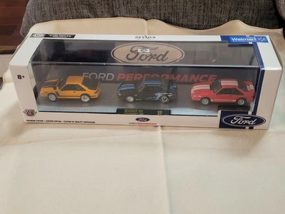 M2 MACHINES WALMART EXCLUSIVE 1987 & '88 FORD MUSTANG GT FOX BODY 3 PACK BOX SET - Image 1 of 4