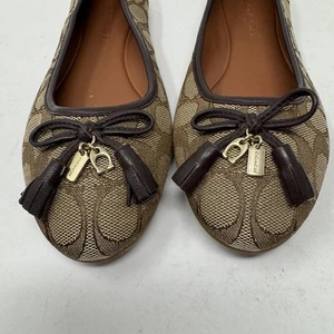 Coach Signature Canvas Damen Ballerinas Jacq Ballerinas mit Quastendetail Größe 7,5 - Bild 1 von 6