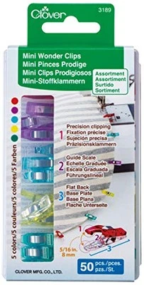 Clover Mini Wonder Clips (50 pcs. Assorted Colors), Purple, Blue, Yellow, Green - Image 1 of 4