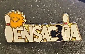VTG Lapel Hat Pinback Gold Toned Pensacola FL Bowling Pin - Picture 1 of 2