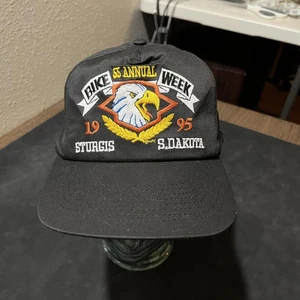 Cappello berretto VINTAGE Sturgis bici settimana snap back nero ricamato aquila uomo anni 90 - Foto 1 di 10