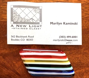 Fused Glass Rainbow Tile Magnet Ready A New Light Stained Glass Signed - Picture 1 of 7