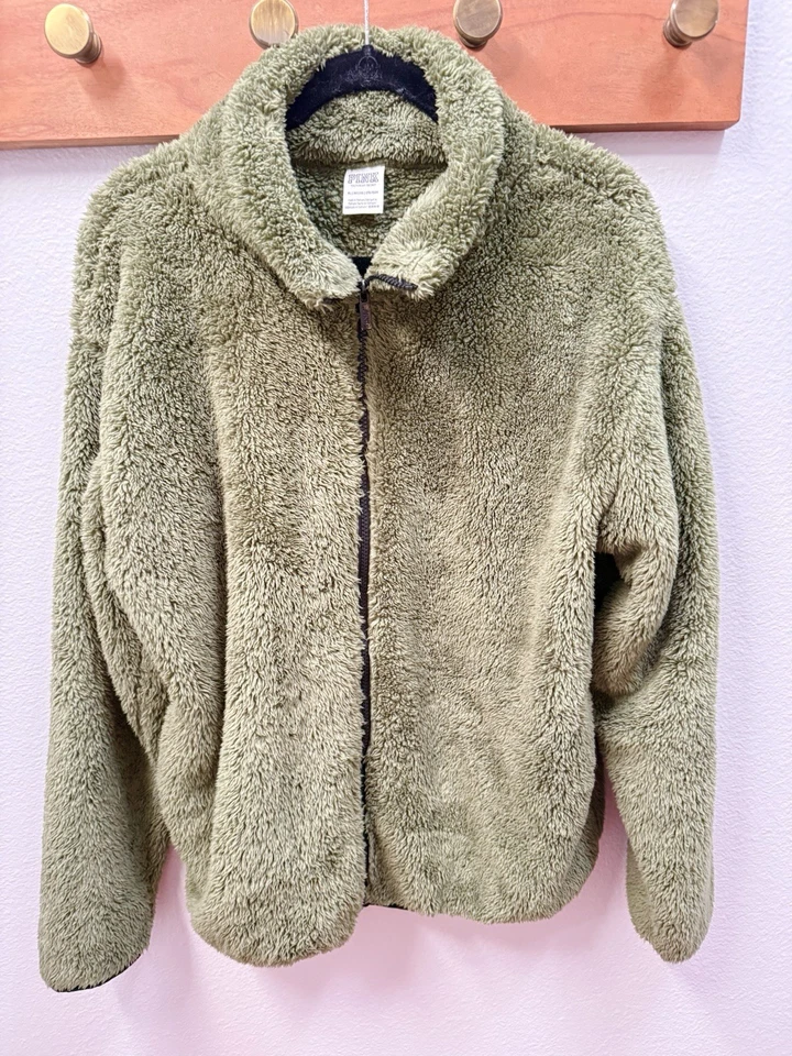 PINK Victoria's Secret Pullover Womens XL Sherpa Fleece Faux Fur Jacket Cozy - Image 1 of 4