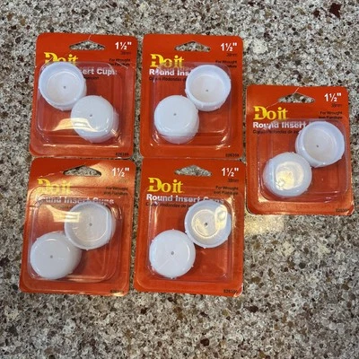 5 Packs Round Insert Cups Glides Slides Wrought Iron Patio Furniture  1 1/2” New - Image 1 of 4