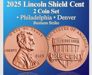 2023 P & D Lincoln Shield Cent 2 Kursmünzensatz Stempelglanz kostenloser Versand - Bild 1 von 3