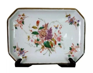 Plato de servir rectangular República de porcelana china con spray floral - Imagen 1 de 7