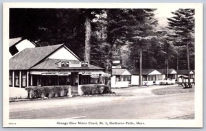 JH12/ Shelburne Falls Massachusetts Postcard c1940s Orange Glow Motel  181 - Picture 1 of 4