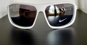 New Nike Premier Stride Sunglasses - White/Mirror - IB3286X-100 - Picture 1 of 2