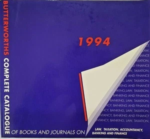 Butterworths kompletter Katalog von Büchern & Zeitschriften zum Recht Steuern Bankwesen 1994 - Bild 1 von 9