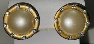 Goldfarbene Strass Kunstperlen Ohrringe Schmuck Gar1-67 - Bild 1 von 6