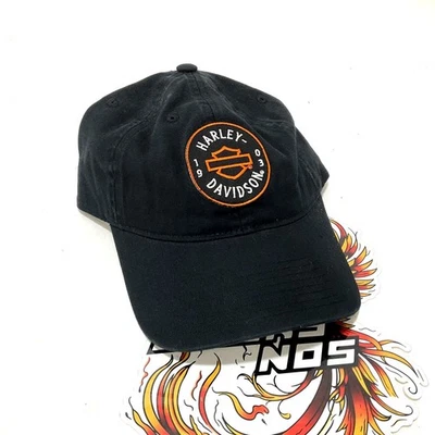 NEW Genuine Harley Badge Adjustable Cotton Baseball Cap Hat Black 5029011003 - Image 1 of 4
