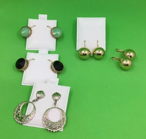 Konvolut 5 Paar Vintage Ohrringe rund facettiert Cabochon Kugel Hänger - Bild 1 von 4