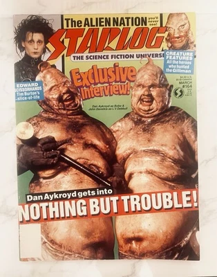 Vintage Starlog #164 Mar 1991 Tim Burton Edward Scissorhands Nothing But Trouble - Image 1 of 2
