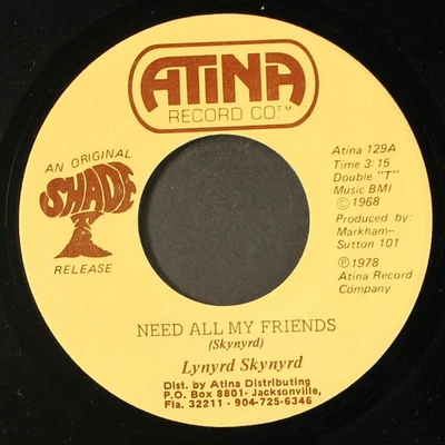 LYNYRD SKYNYRD: need all my friends / michelle ATINA 7" Single 45 RPM - Image 1 of 2