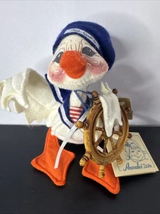 NOS Annalee "Tall Ships" 5" große Matrosenente mit Schiffsrad Original Etikett - Bild 1 von 8