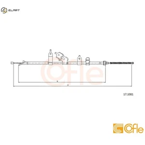 CABLE PULL PARKING BRAKE 17.1081 FOR TOYOTA DAIHATSU 1KR-FE 1.0L 3cyl YARIS 1.3L - Picture 1 of 11