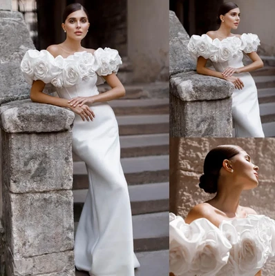 Charming Sheath Wedding Dresses Bridal Gowns Wers Off The Shoulder Neck - Image 1 of 4