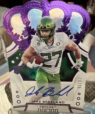 2020 Crown Royale Draft Picks Jake Breeland Purple Die Cut /25 Oregon U #56 Auto - Image 1 of 3