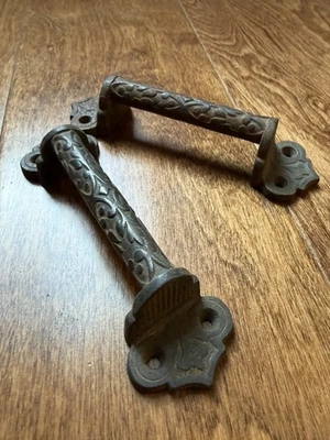 Antiguo Eastlake Manija Puerta Cajón Gabinete Ventana Elevador Manija Juego de Herrajes Foto 1 de 4