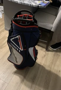 TaylorMade TM19 Select Cart Bag US-Red/White/Blue With Rain Cover - Picture 1 of 12