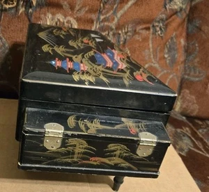 Joyero de música lacado piano japonés pintado de colección - Imagen 1 de 10