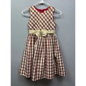 Rare Editions Dress Girls 6X Formal Holiday Christmas plaid red/Black Party  - Picture 1 of 5
