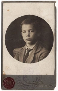 SELTEN 1800er PERSÖNLICHES DOKUMENT CDV Teenager Junge Foto Carte de Visite Sarajevo 8815 - Bild 1 von 2