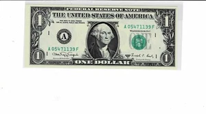 1988A $1 Federal Reserve 'WEB' Note Block - AF---run 1 5/4--GEM UNC - Picture 1 of 2