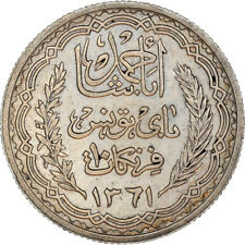 [#971876] Moneta, Tunisia, Ahmad Pasha Bey, 10 Francs, 1942, Paris, MS(60-62), S