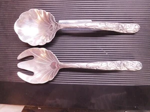 Arthur Court Design Kaninchen Tiere - Salat Servierset - Gabel & Löffel 1999 11" - Bild 1 von 4