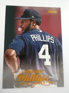 2017 Topps Stadium Club Jumbo 5x7 Brandon Phillips Braves 32 #’d 02/10 Gold - Picture 1 of 1