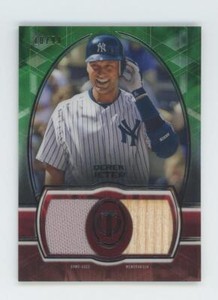 2019 Topps Tribute Single-Player Dual Relics Green Derek Jeter 10/99